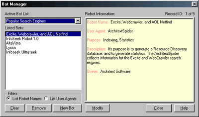 Robot Manager Dialog